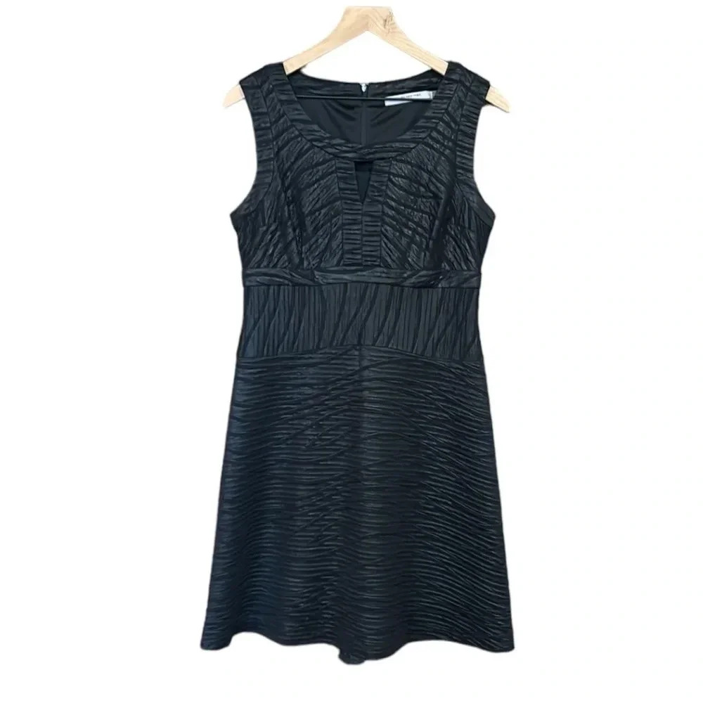 Andrew Marc New York  Textured Sleeveless Black Cocktail Dress Size 8
